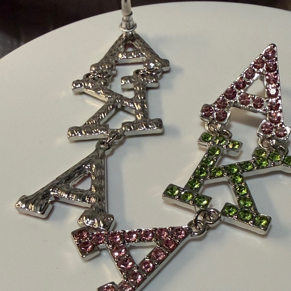 Pink and Green AKA Earrings - Picture 2 of 5